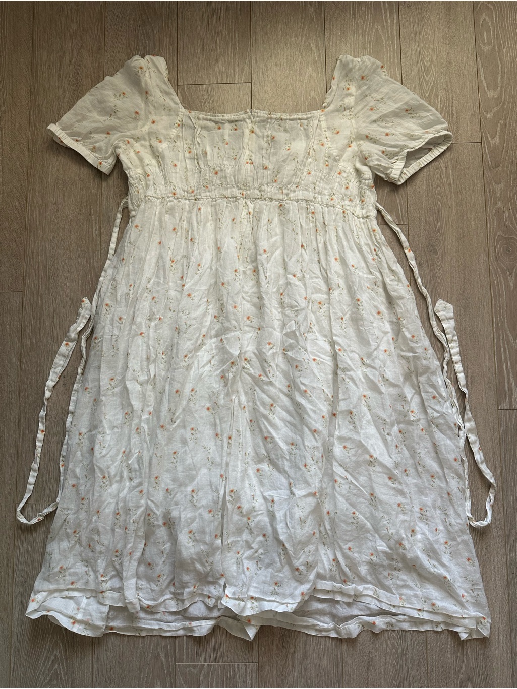 Linennaive Bergamote 20 Floral Linen Dress Midi Cottagecore White Sz 4xl — image 3 of 8